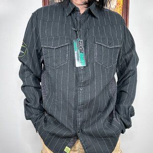 Oxygen Button Up Shirt Men's XL Multicolor Pinstriped Pockets Designer NWT